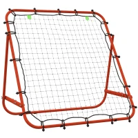 HOMCOM Adjustable Rebounder Net Kickback Target Goal for Teens Adults Training, Red(m-10)