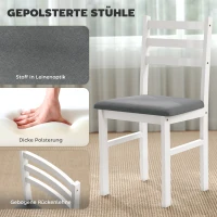 HOMCOM 3-delig Eettafelset met 2 Stoelen, Keukentafel voor compacte ruimtes, Geplofte stoelen, Ruimtebesparend, MDF, Wit(m-5)