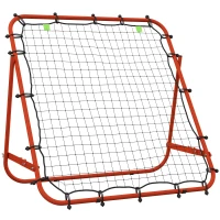 HOMCOM Adjustable Rebounder Net Kickback Target Goal for Teens Adults Training, Red(m-1)