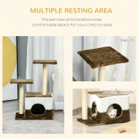 PawHut Indoor Cat Tree Tower Kitten House Scratching Posts Brown(m-5)