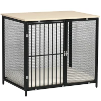 PawHut Dog Cage Side Table, with Cushion, for Small and Medium Dogs(m-10)