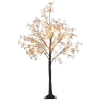 HOMCOM 4ft Artificial Gypsophila Blossom Tree Light with 72 Warm White LED Light, Baby Breath Flowers for Home Party Wedding, Indoor and Outdoor Use(m-10)