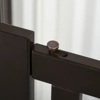 PawHut Freestanding Dog Gate, Foldable Pet Fence, Indoor Barrier, Stair Gate with Support Feet, 155 x 76 cm, Brown(m-9)