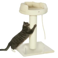 PawHut Cat Tree, with Sisal Wrapped Scratching Post - Cream(m-10)