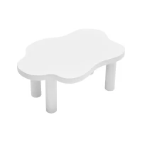 Cloud Shaped Coffee Table with Robust Construction, Modern Design with Rounded Corners, Easy Assembly, 100.5L x 69.5W x 41.5H cm, White(m-2)