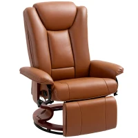 HOMCOM Faux Leather Recliner Chair - Brown(m-10)