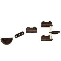 PawHut 4PCs Wall-Mounted Cat Shelves w/ Scratching Post, Hammock, Nest - Brown(m-1)