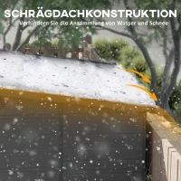 Outsunny 1,9 x 1,9 m Tuinhuis, Gereedschapsschuur van Kunststof, Afsluitbare Deuren, 2 Ventilatieopeningen, Donkergrijs(m-6)