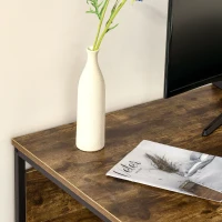 HOMCOM Computer Desk with Storage Shelf, CPU Stand and Steel Frame for Home Office, Study Workstation, Rustic Brown(m-7)