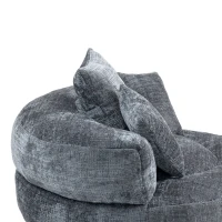 Chenille Bean Bag Chair with Memory Foam Filling, High Back Lounger with Three Pillows for Adults and Kids, 108L x 108W x 52H cm, Gray(m-10)