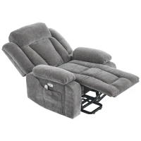 Electric Power Lift Recliner Chair with Massage and Heat, USB Ports and Storage Pocket, Easy Assembly and Support, 95L x 94W x 107H cm, Grey(m-17)
