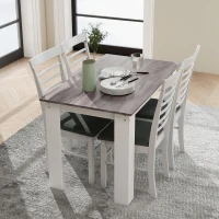 HOMCOM Mesa de Sala de Jantar para 4-6 Pessoas Estilo Moderno com Bancada de Melamina de Madeira Carga 50 kg 120x69x75 cm Cinza e Branco(m-8)