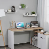 HOMCOM Set of 3 Wall Shelf, U Shape Floating Shelves, Wall Mounted Shelves for Bedroom, Living Room, White(m-6)