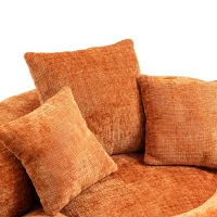 High Back Bean Bag Chair with Memory Foam Filling, Chenille Fabric, No Assembly Required, 108L x 108W x 52H cm, Orange(m-10)