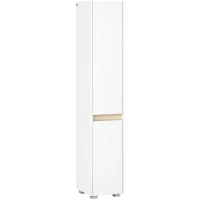 kleankin Columna de Baño  Armario Alto Auxiliar con Estantes Ajustables para Ducha Aseo Dormitorio 30x33x165 cm Blanco(m-10)