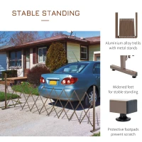 Outsunny Hek Voortuin Flexibel Breedte Scharend Hekwerk 300 Cm Tuin Afscheiding, Bruin(m-6)