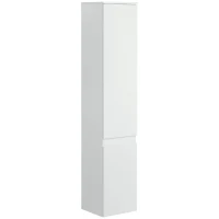 kleankin Meuble colonne rangement salle de bain 2 placards 3 étagères réglables style contemporain 30 x 28 x 152,5 cm blanc(m-11)