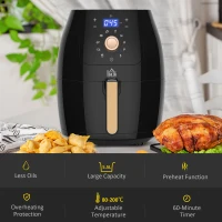 HOMCOM 1700W Air Fryer Over with 5.5L Capacity, Rapid Air Circulation, Digital Display, Adjustable Temperature, Timer for Healthy Oil Free Low Fat Cooking(m-4)