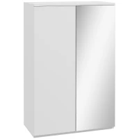 HOMCOM Mueble Zapatero con Espejo para 18 Pares de Zapatos con 5 Estantes Ajustables para Recibidor 60x32x95 cm Blanco(m-1)