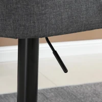 HOMCOM Adjustable Barstools Set of 2, Swivel Kitchen Chairs, Bar Stools with Tufted Back, Footrests for Counter and Dining Room(m-8)