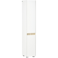 kleankin Columna de Baño  Armario Alto Auxiliar con Estantes Ajustables para Ducha Aseo Dormitorio 30x33x165 cm Blanco
