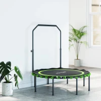 SPORTNOW Trampolino Fitness con corrimano regolabile, per Interni ed Esterni, in Acciaio e Plastica, Verde(m-4)