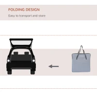 PawHut Pet Carrier Folding Bag Car Seat Cat Dog Puppy Kennel Portable Travel Cage Tote Case Mesh Holder House Grey(m-5)