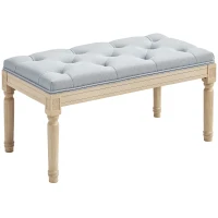 HOMCOM Vintage Wooden Bed End Bench - Light Grey(m-10)