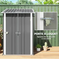 Outsunny Abri de Jardin 1m² - Remise pour Outils - cabanon Porte verrouillable - dim. 1L x 1,03l x 1,6H m - tôle d'acier ondulée(m-5)