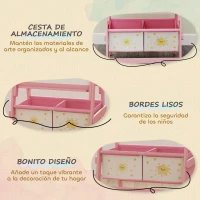 AIYAPLAY Pizarra Infantil Caballete 3 en 1 Caballete de Pintura para Niños de Doble Cara con Rollo de Papel y Cestas Rosa(m-5)