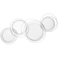 HOMCOM Ensemble de 4 miroirs ronds en métal argenté 107 x 56 cm(m-10)