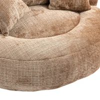 High Back Bean Bag Chair with Memory Foam Filling, High Back Design with Three Pillows, 108L x 108W x 52H cm, Brown(m-12)