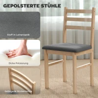 HOMCOM Zestaw 3-częściowy z stołem i 2 krzesłami, stół kuchenny do kompaktowych przestrzeni, tapicerowane krzesła, oszczędzające miejsce, MDF, naturalne drewno(m-5)