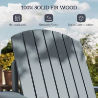 Outsunny Adirondack Tuinstoel met Bekerhouder Ligstoel Balkonstoel Massief Hout Donkergrijs 97 x 72.5 x 93 cm(m-6)