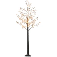 HOMCOM 6ft Artificial Gypsophila Blossom Tree Light with 96 Warm White LED Light, Baby Breath Flowers for Home Party Wedding, Indoor and Outdoor Use(m-10)