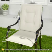 Outsunny Set of Four Padded Garden Seat Cushions - White(m-3)