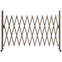 Outsunny Hek Voortuin Flexibel Breedte Scharend Hekwerk 300 Cm Tuin Afscheiding, Bruin(m-11)