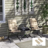 Outsunny 2er Set Auflage für Sonnenliege Wasserabweisend Liegenauflage für Gartenliege Polsterauflage 50x116x5 cm, Beige(m-2)