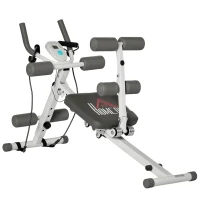HOMCOM 2-IN-1 Core Abdominal Ab Trainer Sit Up Bench with LCD Screen, Adjustable Fitness Crunch Machine for Home GYM(m-10)