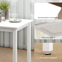 HOMCOM 3-delig Eettafelset met 2 Stoelen, Keukentafel voor compacte ruimtes, Geplofte stoelen, Ruimtebesparend, MDF, Wit(m-7)