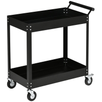 DURHAND Chariot Atelier 2 Plateaux Roulettes Noir 84,5x38x84cm
