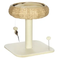PawHut 51cm Cat Tree Kitten Tower, with Sisal Scratching Post, Top Bed, Toy Ball(m-10)