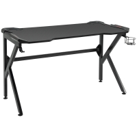 HOMCOM Gaming Desk with Headphone Hook and Cup Holder, 120 x 66 x 75cm Computer Table for Gaming Room, Black