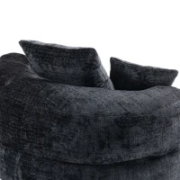 Lazy Sofa Bean Bag Chair with Memory Foam Filling and Chenille Fabric, High Back Design with Three Pillows, 108L x 108W x 52H cm, Black(m-11)