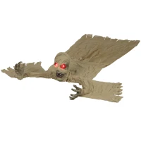 Outsunny 183 cm Life Size Halloween Animated Crawling Mummy with Glowing LED Eyes, 8/16H Timer, Scary Halloween Decorations, Battery Operated, Indoor Outdoor Party Props(m-11)