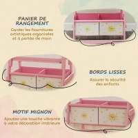 AIYAPLAY Tableau enfant 3 en 1 chevalet enfants à double face, tableau noir et blanc, avec rouleau de papier 54 x 46 x 94 cm rose(m-5)