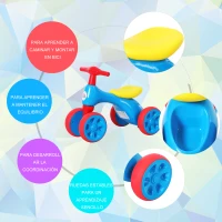 HOMCOM Bicicleta sin Pedales con Sonido y Mini Almacenamiento 57x33.5x42.5cm 20kg(m-7)