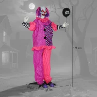 Outsunny 5′7″ Scary Animated Clown Decoration - Pink/Purple(m-3)