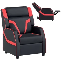 AIYAPLAY 2 in 1 Kids Chair Recliner with Backrest, Armrest, Footrest, PU Leather, for 3-9 Years Old, Black(m-10)