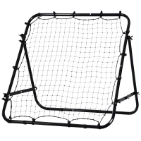 HOMCOM Adjustable Rebounder Net Kickback Target Goal for Teens Adults Training, Black(m-10)